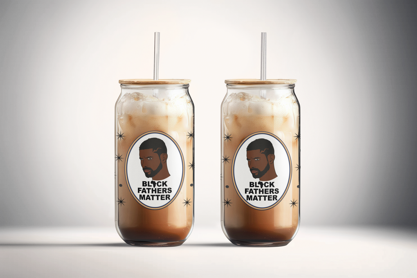 Black Fathers Matter 16oz UVDTF Glass Cup Wrap (glass cup not included)
