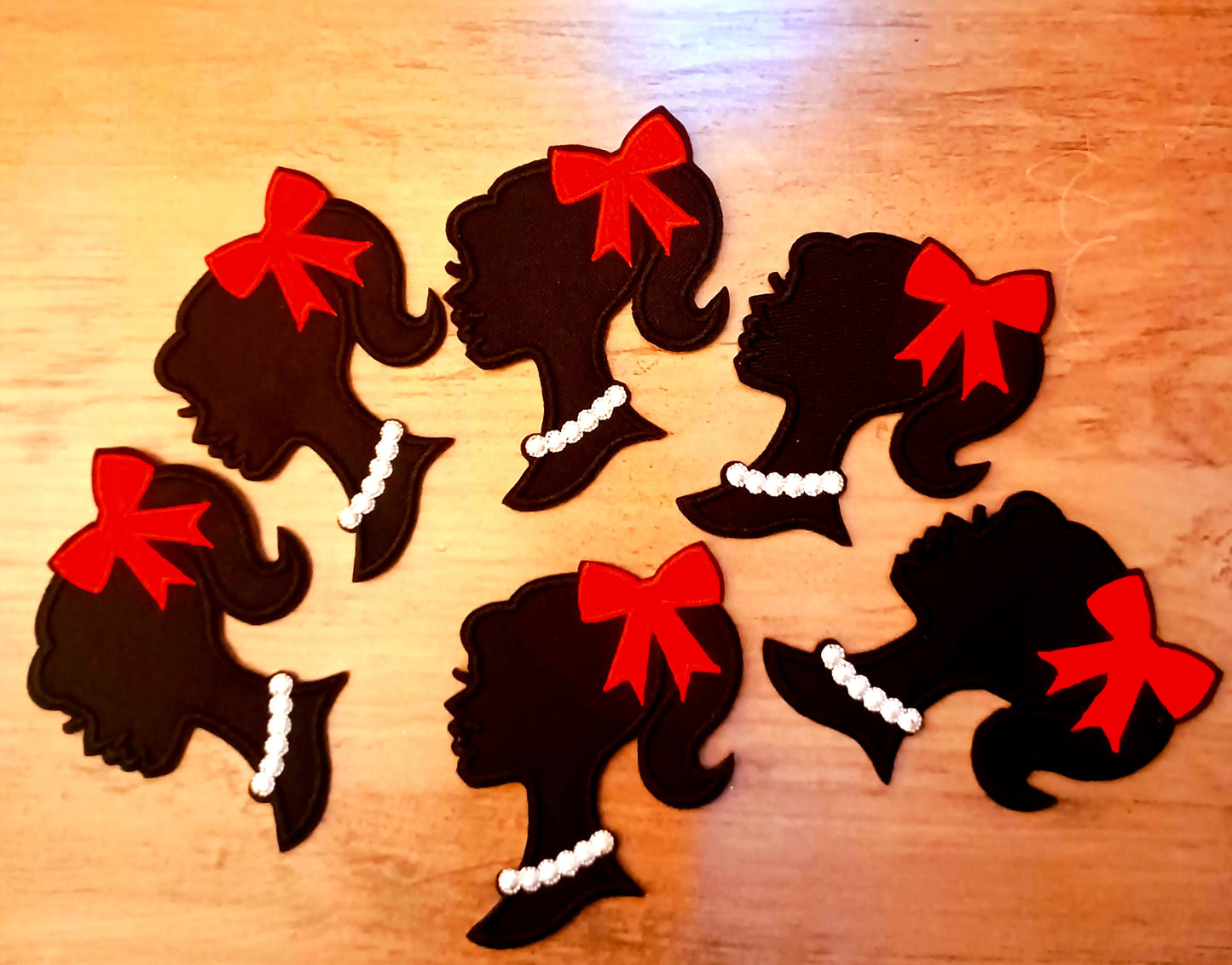 Black Ponytail Barbie Style Iron on Patch
