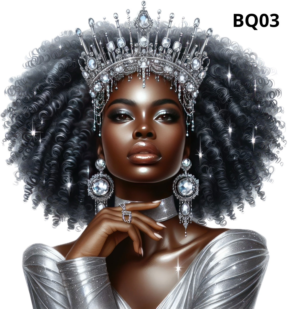 Black Queens 3.75in x 5.00in Sublimation Transfers 4 ct.