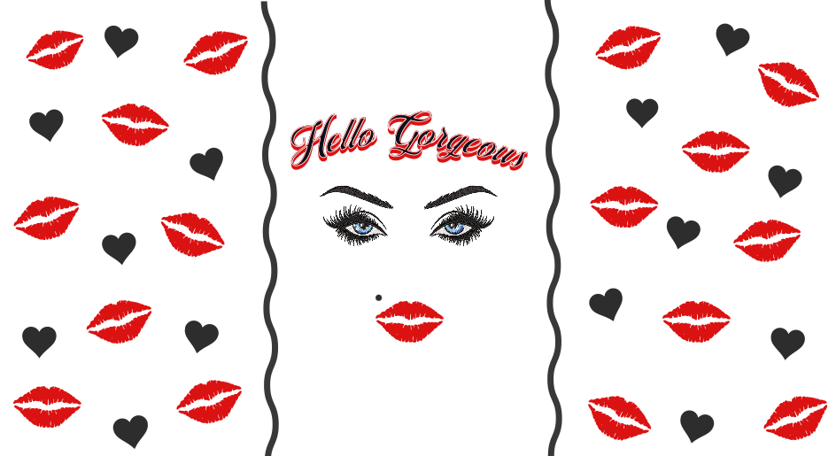 Hello Gorgeous 16oz UVDTF Glass Cup Wrap Decal (glass cup not included)