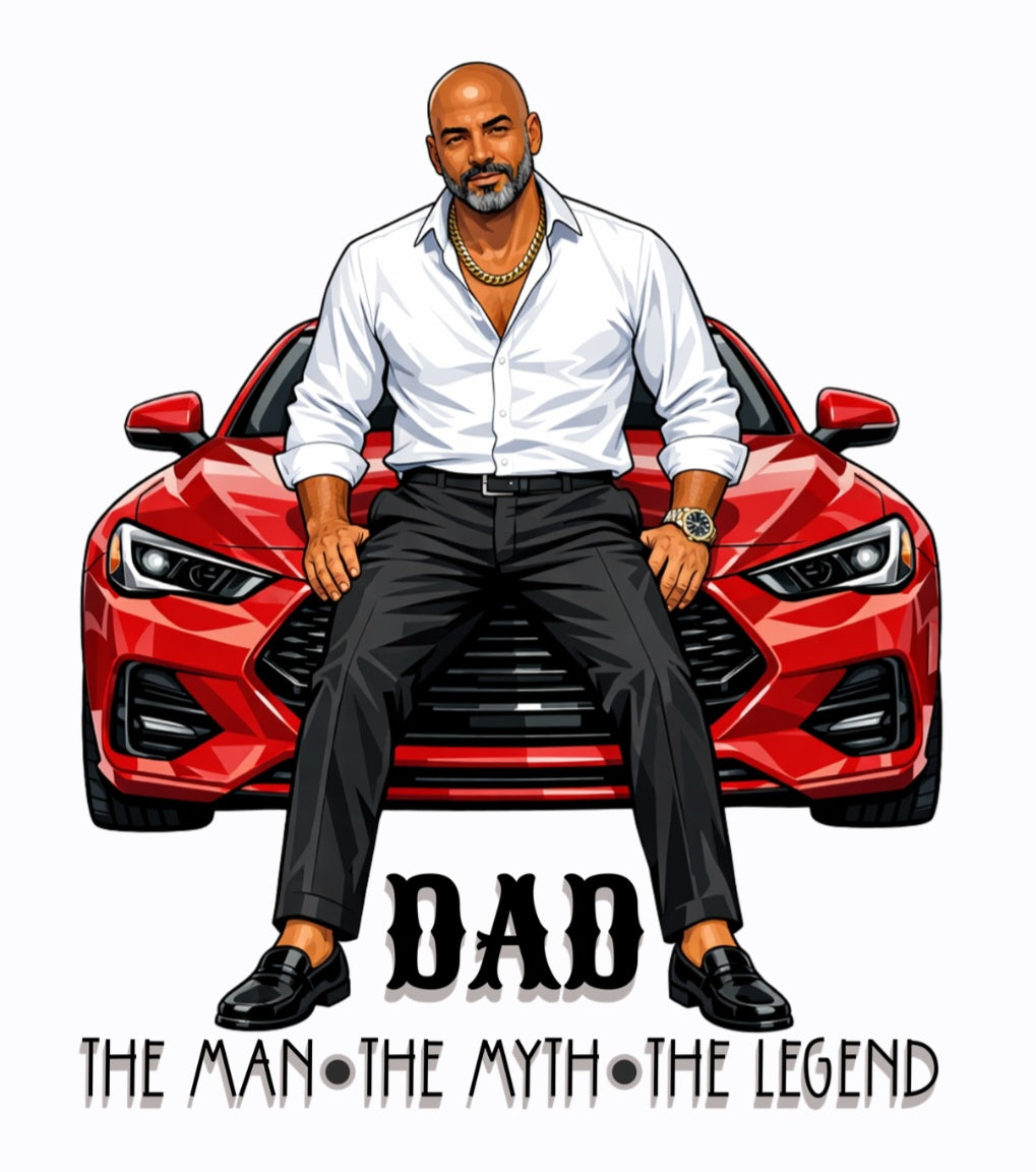 Dad with The Cool Car Pre-Sized Sublimation Transfer Prints