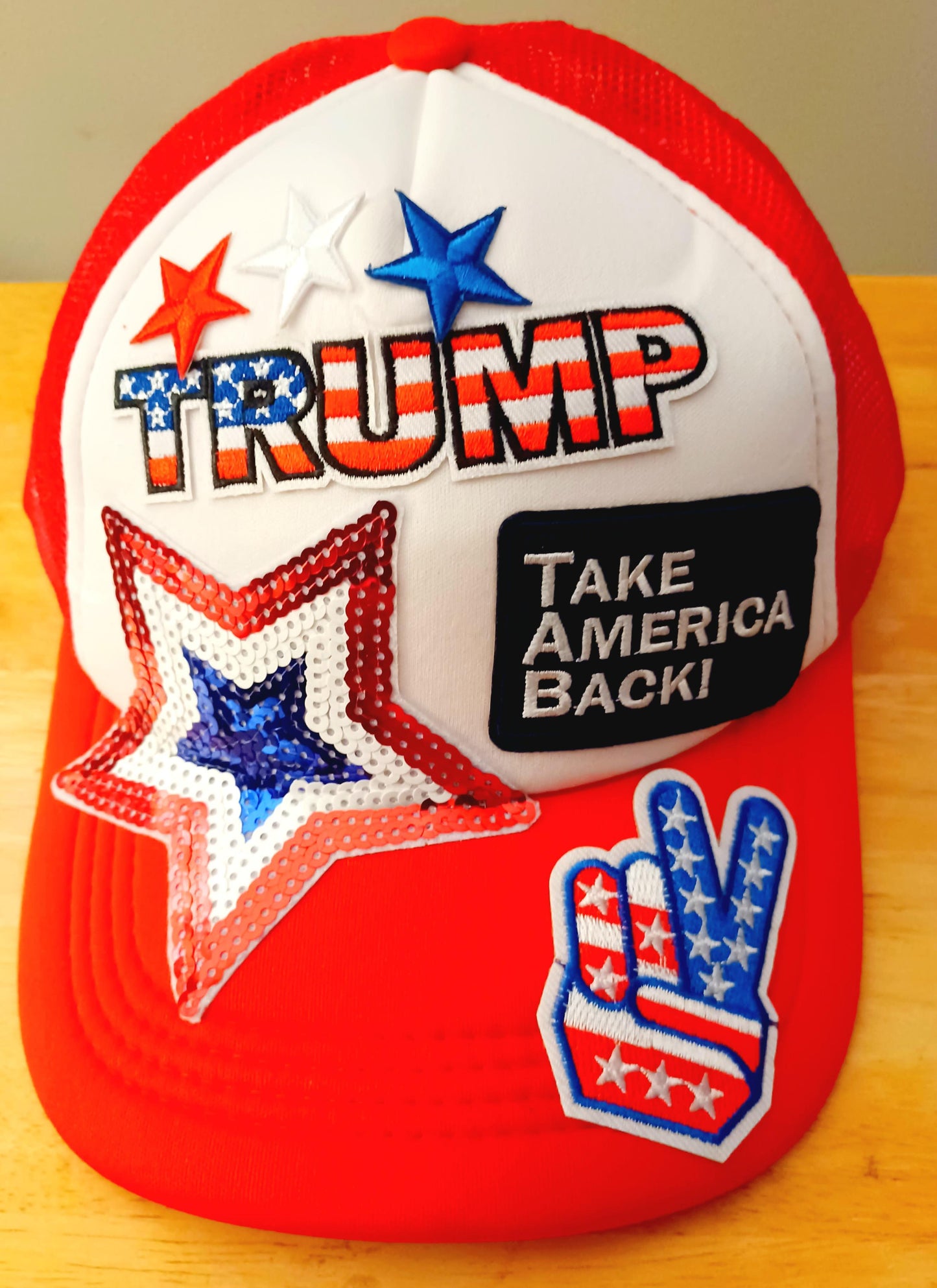 Trump Take America Back, Truckers Hat in Red & White