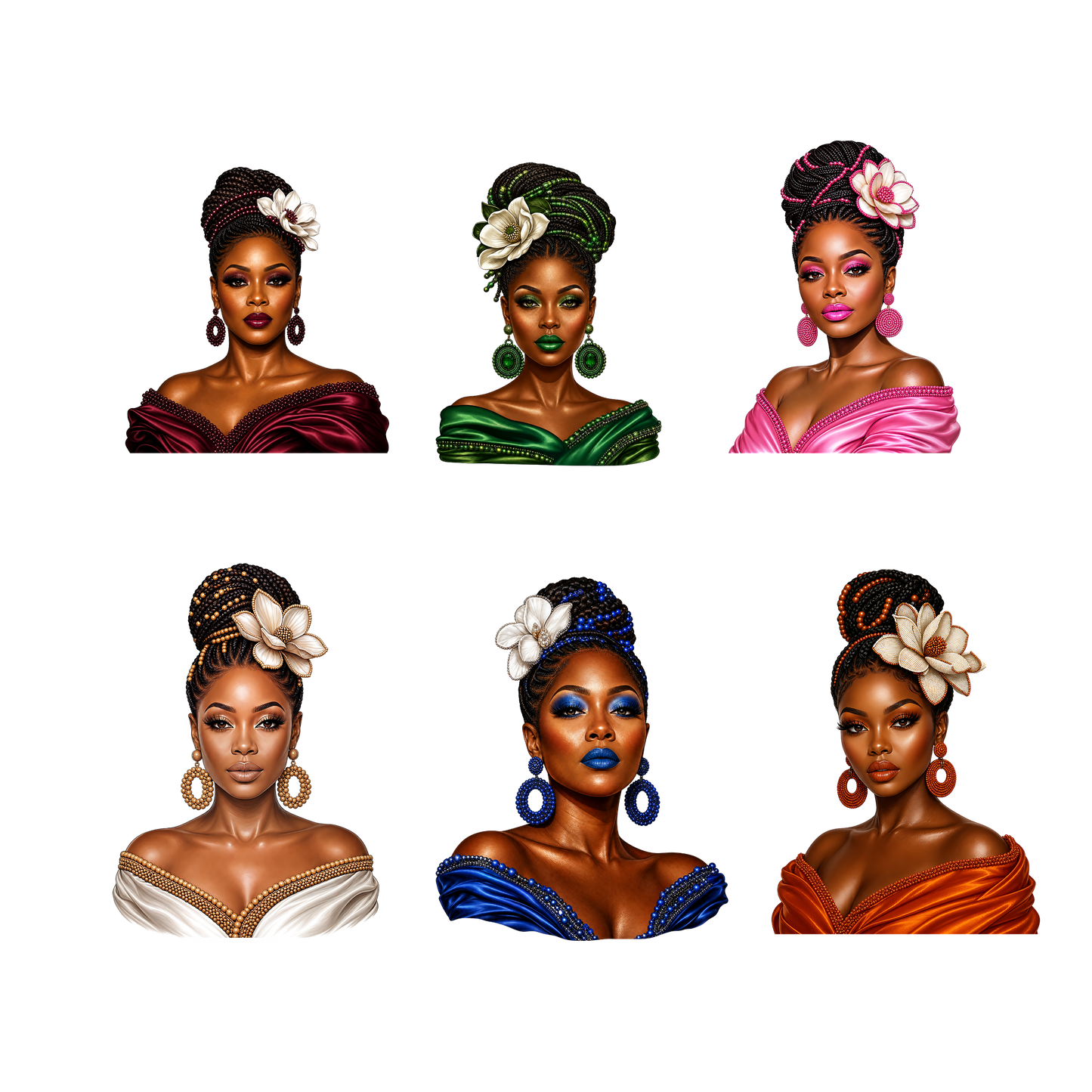 African American Shades of Beauty Digital Image Bundle