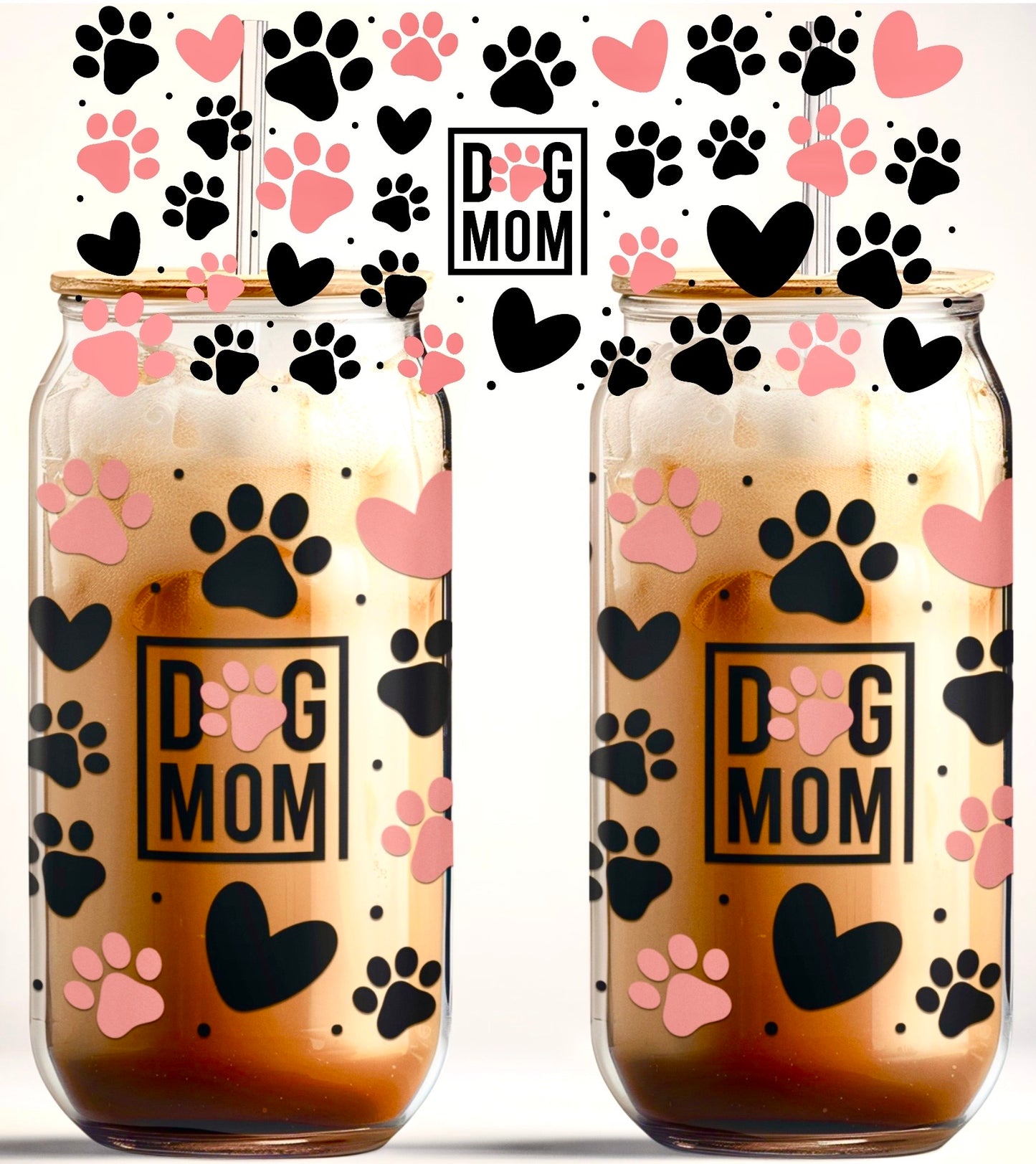 Dog Mom 16oz UVDTF Glass Wrap (glass cup not included)