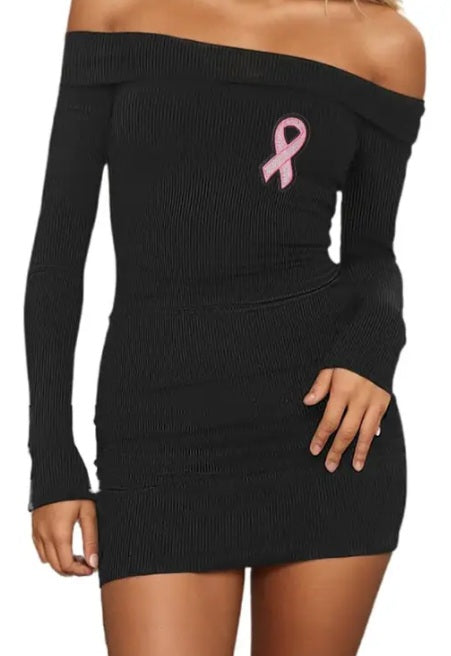 Pink Breast Cancer Awareness Ribbon Iron on Patch