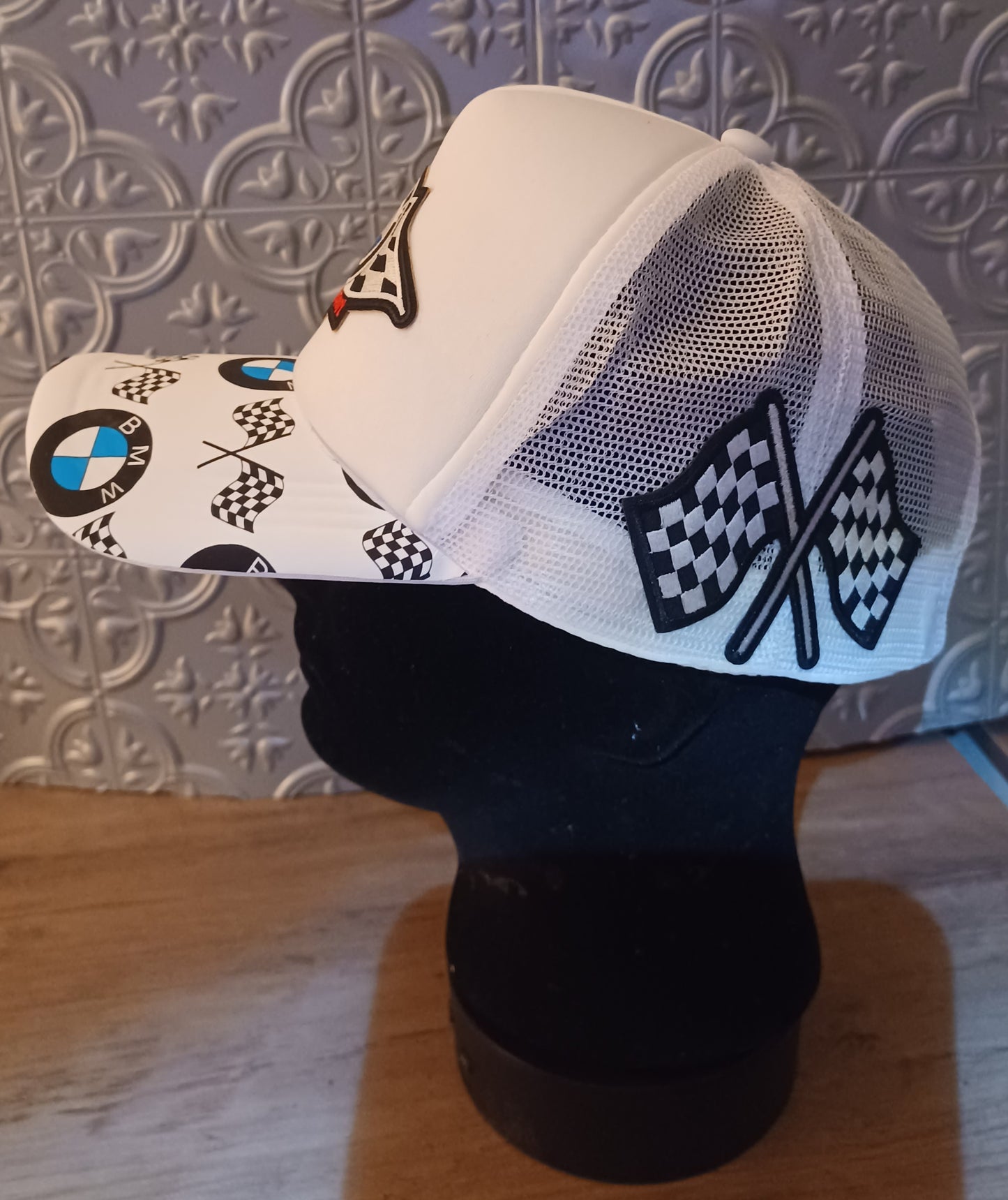 BMW Truckers Hat in Light Blue or White