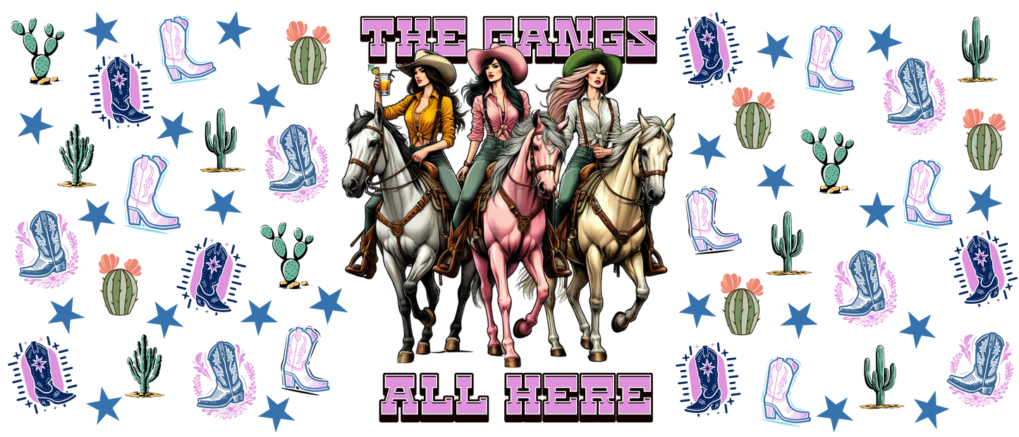 The Gangs All Here 16oz Glass Cup Wrap (glass cup not included)
