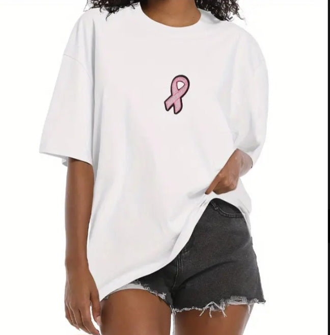 Pink Breast Cancer Awareness Ribbon Iron on Patch