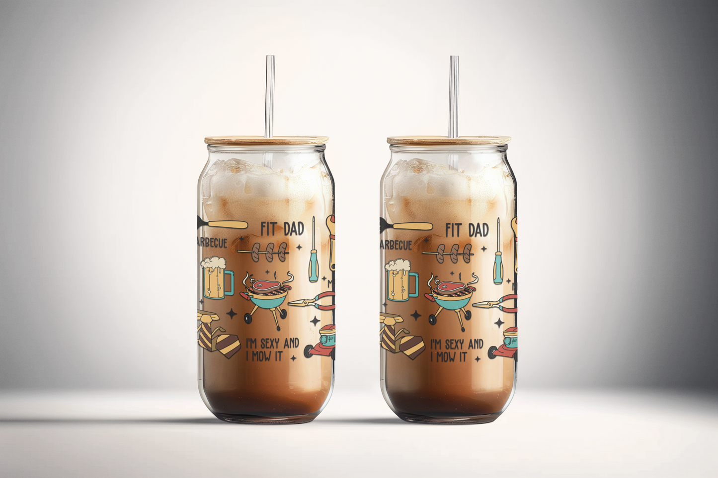 Celebrate Dad 16oz UVDTF Decal Glass Can Wrap (glass cup not included)
