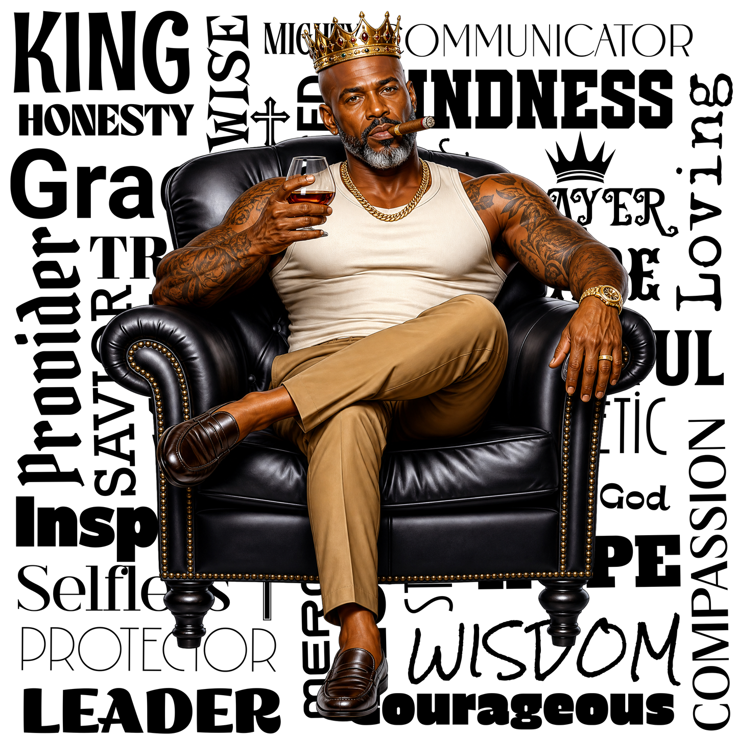 Affirmations for a King Pre-Sized Sublimation Transfer Print