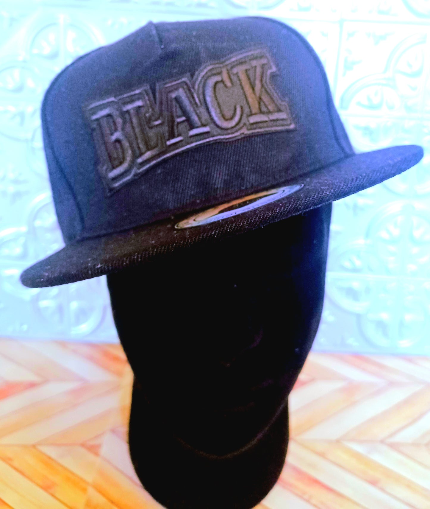 Black Embroidered, Original Snaback Cap in Black