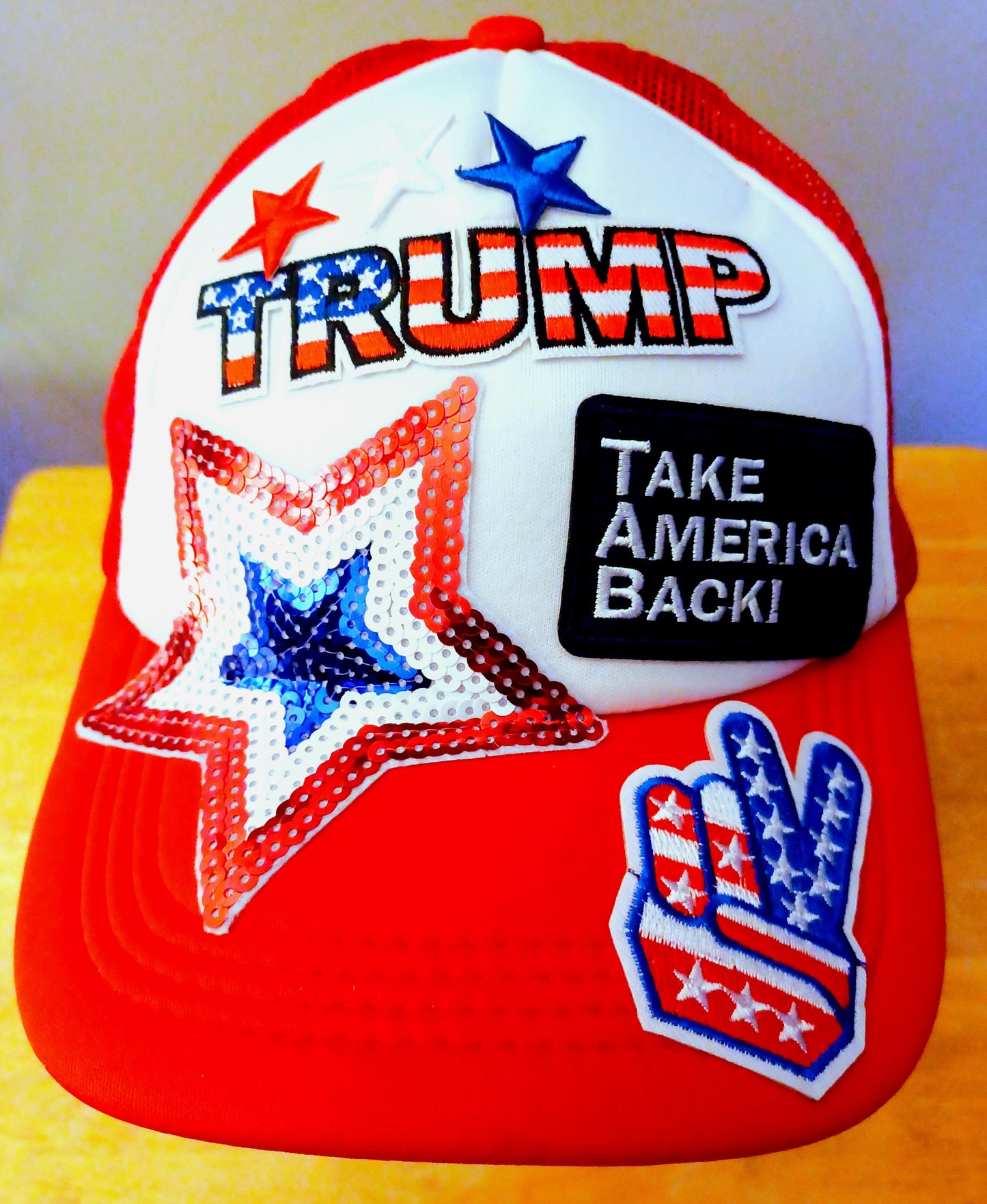 Trump Take America Back, Truckers Hat in Red & White