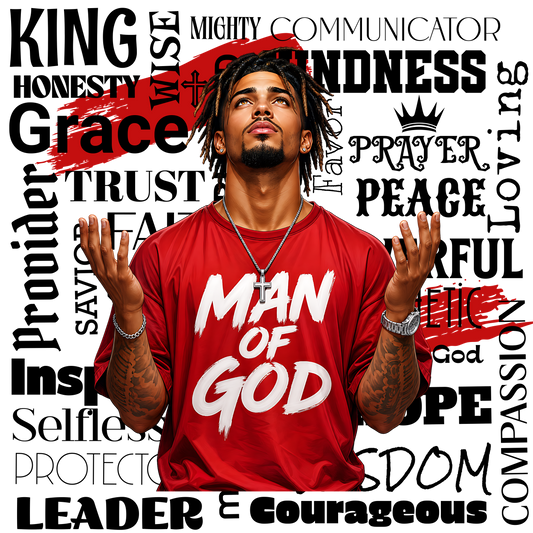 Man of God w/ Godly Affirmations Pre-Sized Sublimation Transfer Prints Prints