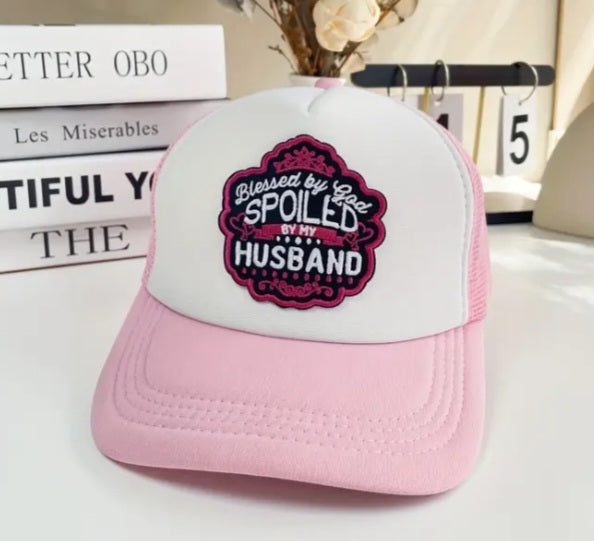 Blessed by God Spoiled by My Husband Iron on Patch