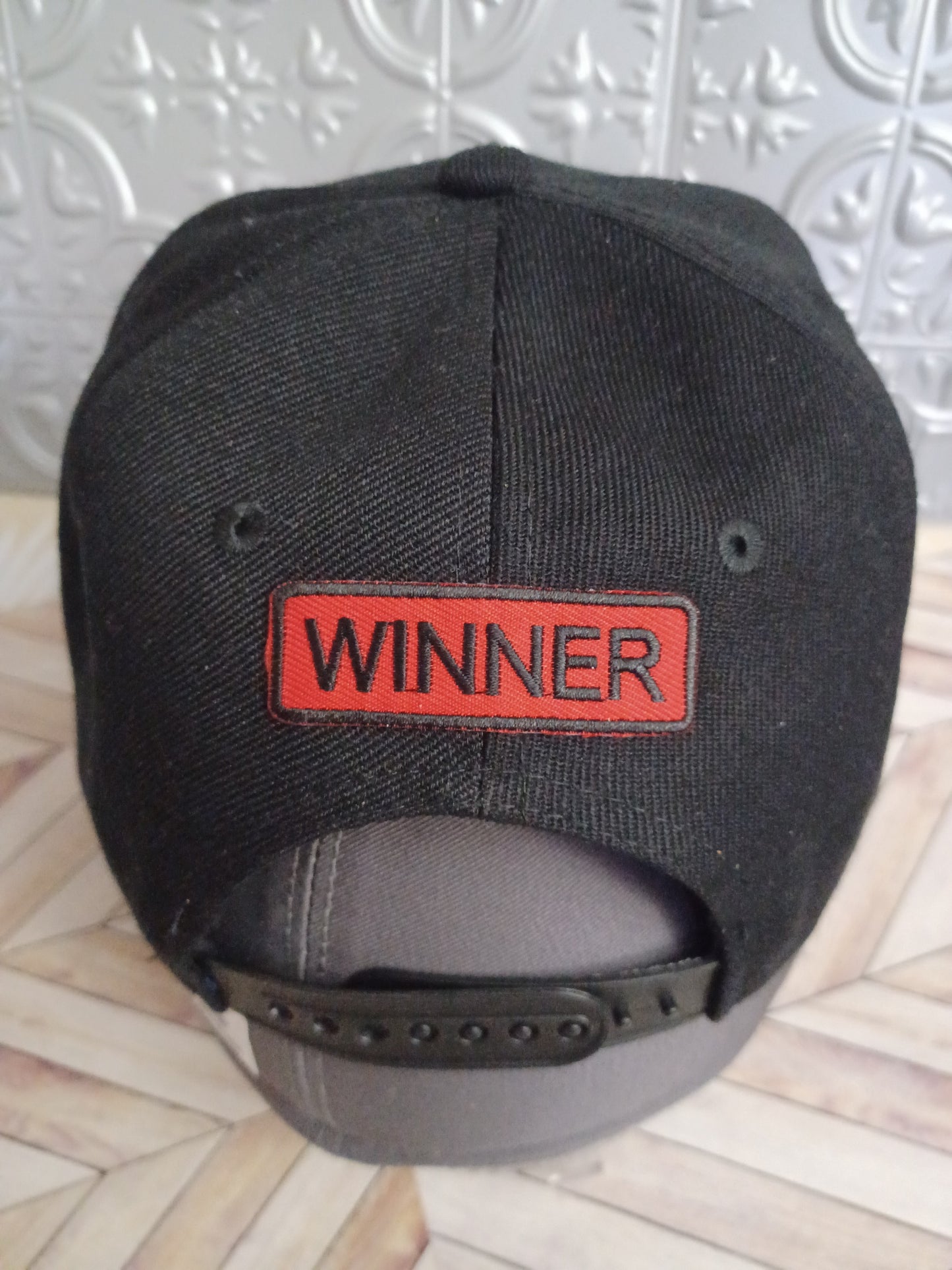Black Panther Winner, Original Snapback Cap in Black & Red