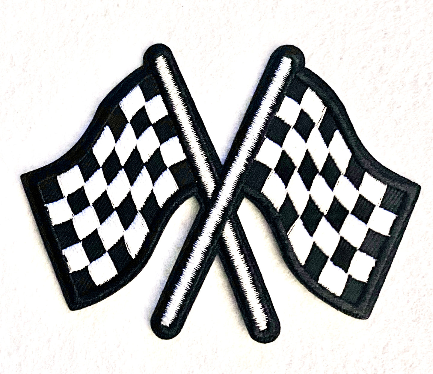 Black & White Checkered Racing Flag Iron on Patch