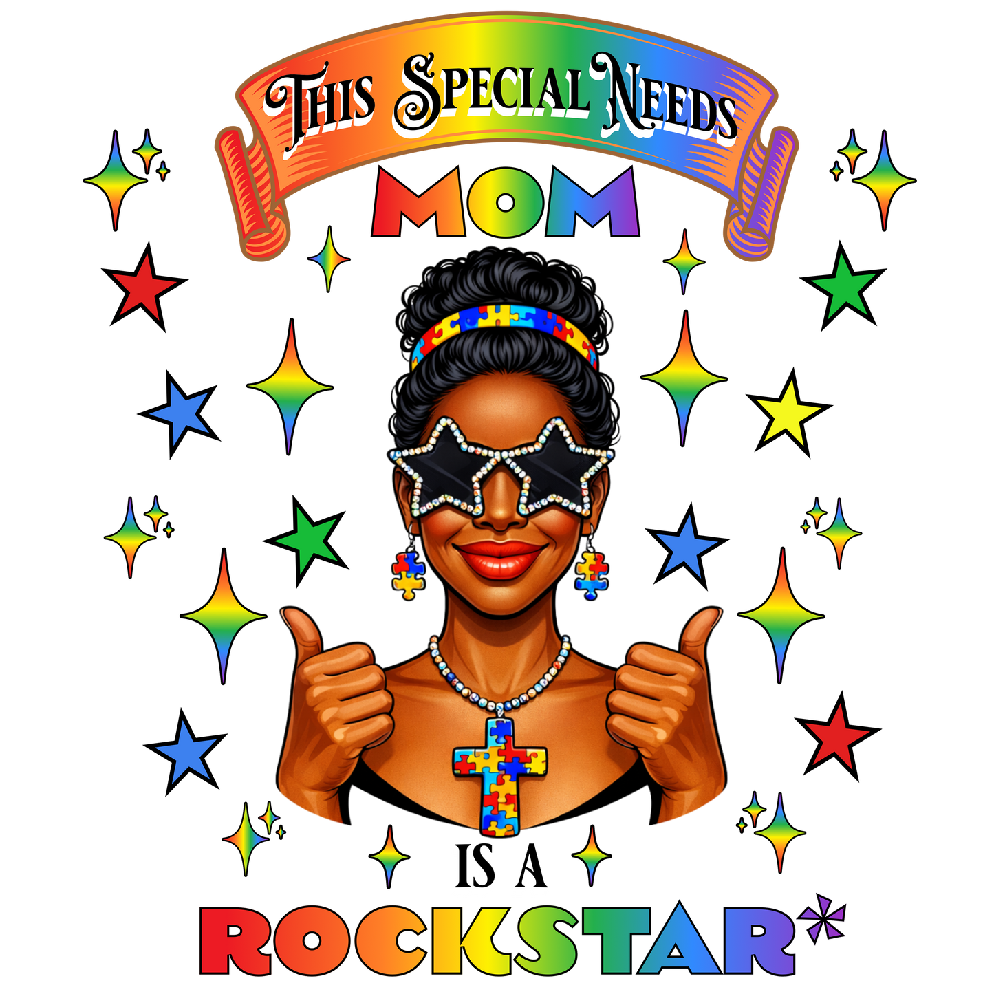 This Special Needs Mom is a Rockstar Pre-Sized Sublimation Print Transfer