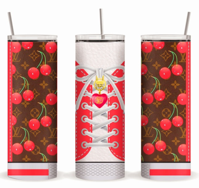 Luxury Designer Tennis Shoe 20oz Straight Tumbler Sublimation 8.26in x 9.26in Prints