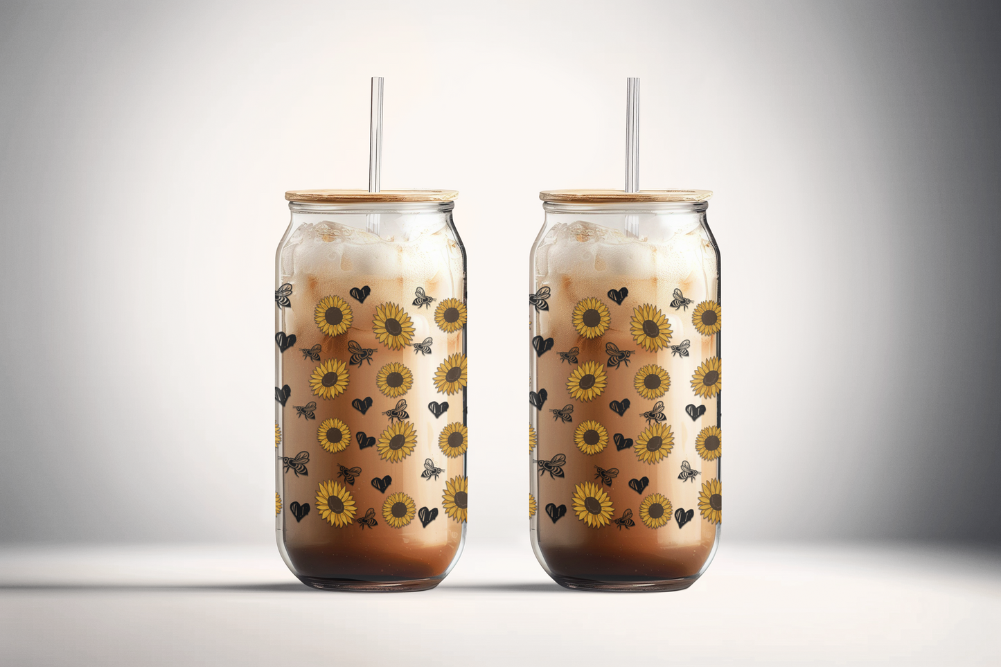 Sunflower Buzz 16oz UVDTF Glass Wrap (glass cup not included)