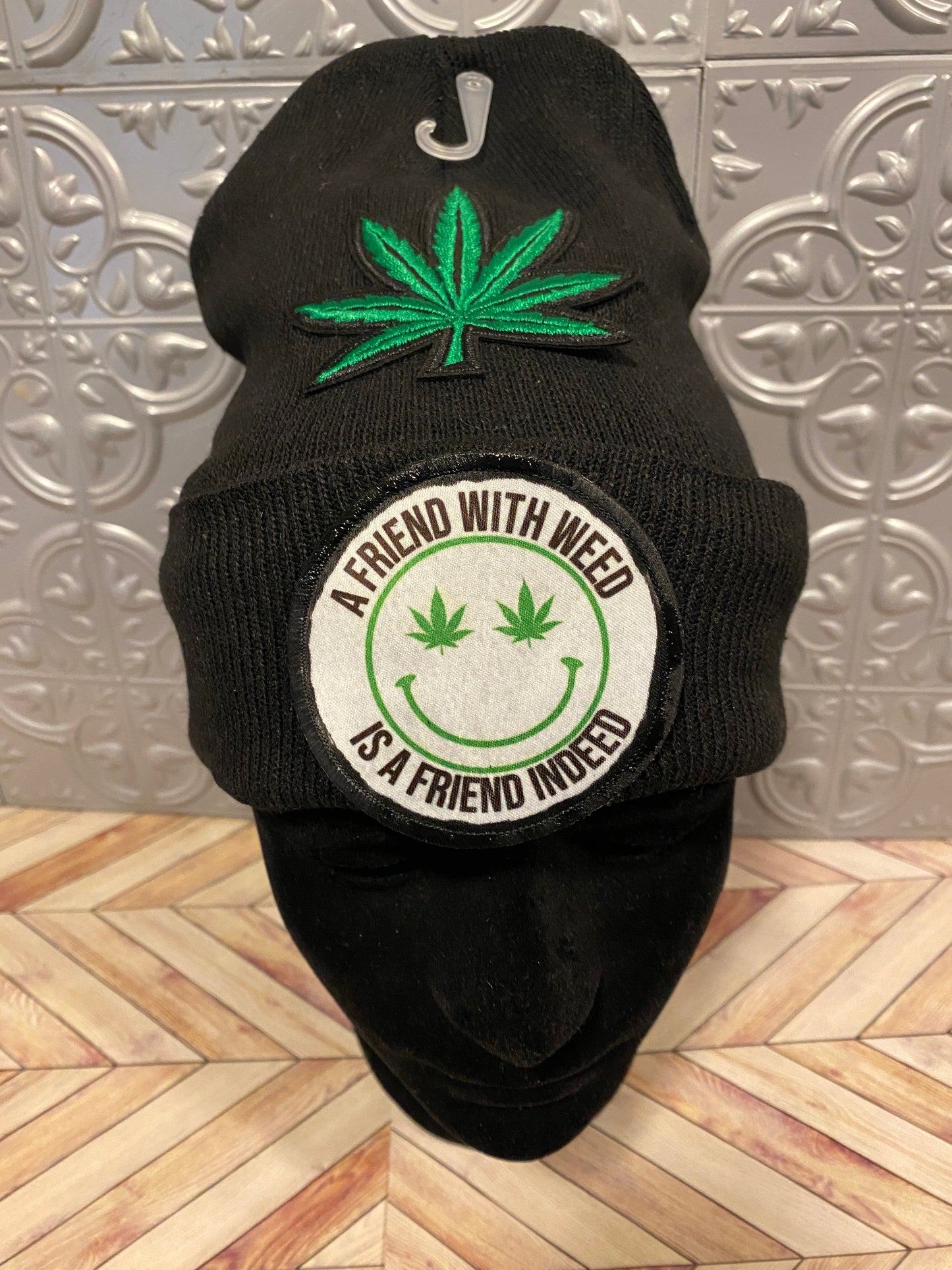 A Friend with Weed is a Friend Indeed, Fitted Knit Cap