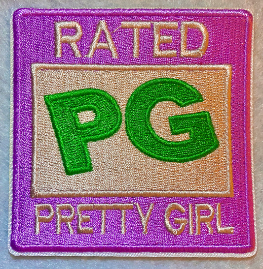 Rated PG Pretty Girl Iron on Patch