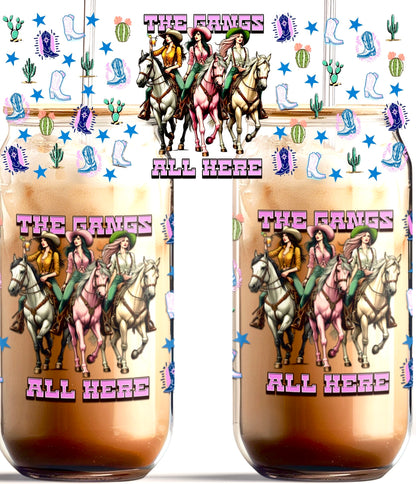 The Gangs All Here 16oz Glass Cup Wrap (glass cup not included)