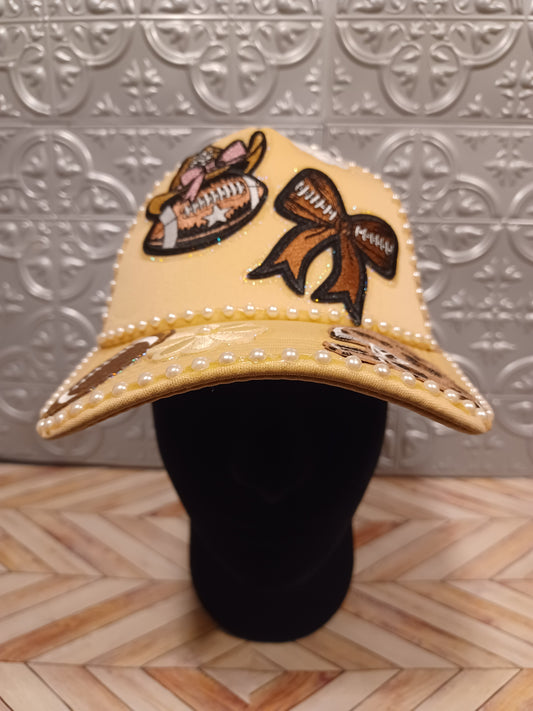 Game Girl Decorated Truckers Hat in Tan