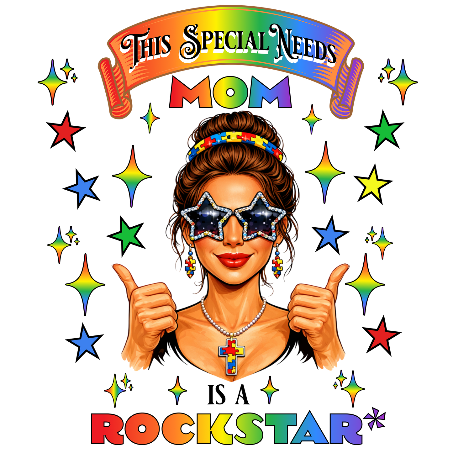 This Special Needs Mom is a Rockstar Pre-Sized Sublimation Print Transfer