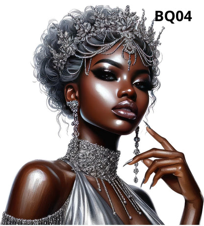 Black Queens 3.75in x 5.00in Sublimation Transfers 4 ct.