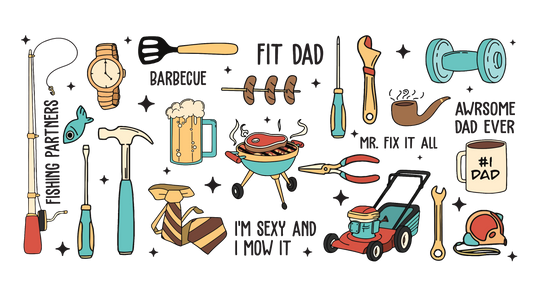 Celebrate Dad 16oz UVDTF Decal Glass Can Wrap (glass cup not included)
