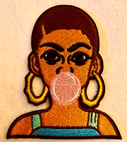 Bubble Gum Chick Iron on Patch