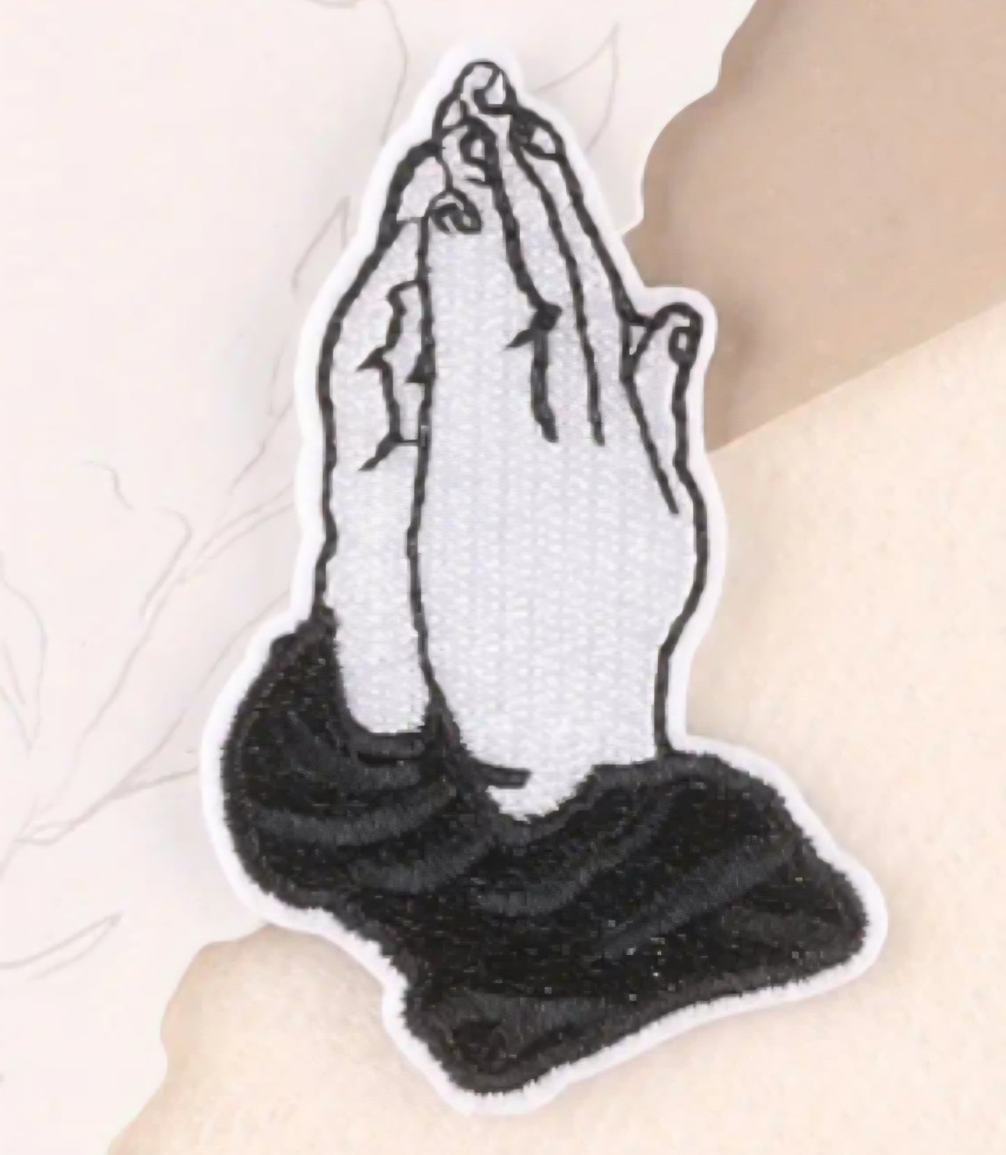 Praying Hands Iron on Patch 4pc pkg