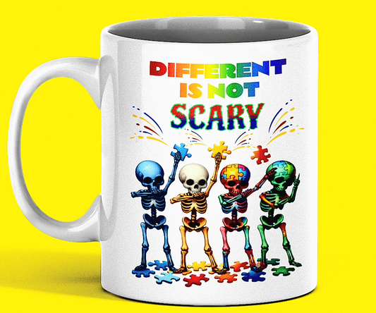 11oz Different is Not Scary, Sublimated Coffee Cup