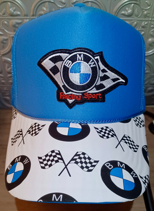 BMW Truckers Hat in Light Blue or White