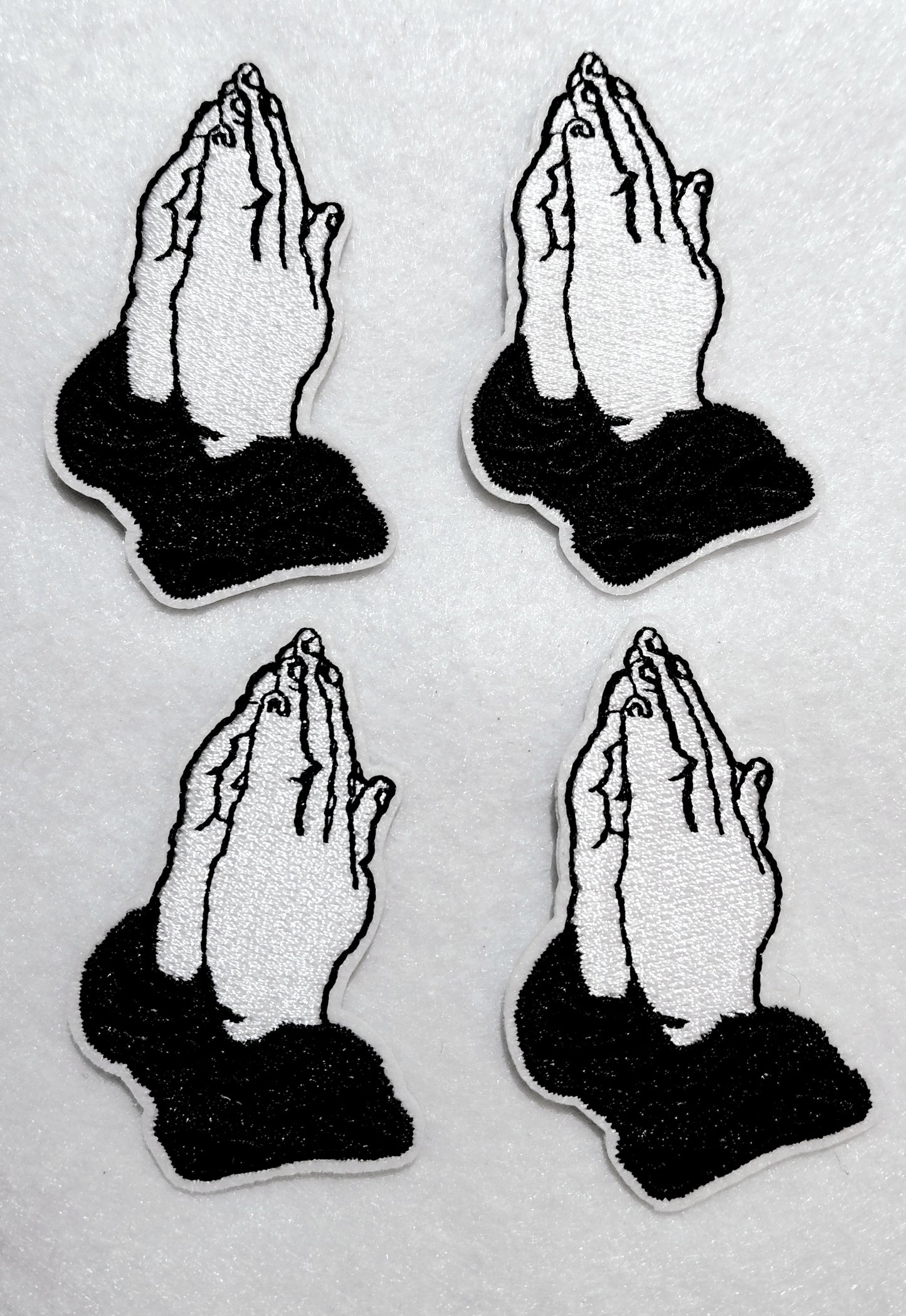 Praying Hands Iron on Patch 4pc pkg