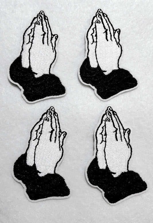 Praying Hands Iron on Patch 4pc pkg