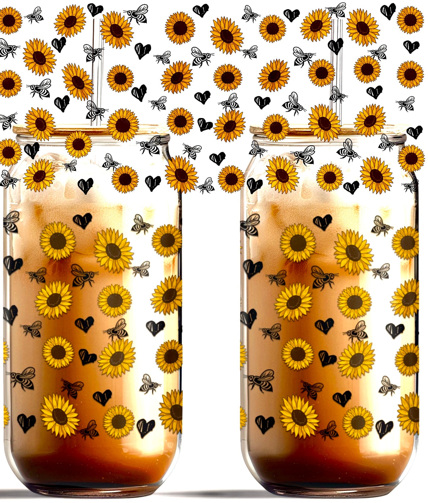 Sunflower Buzz 16oz UVDTF Glass Wrap (glass cup not included)