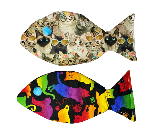Handmade 2pc Cat Crinkle Toy Sprayed w/ Cat Nip