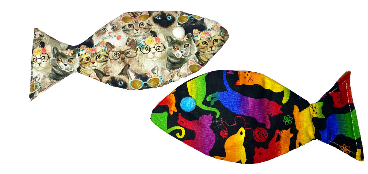 Handmade 2pc Cat Crinkle Toy Sprayed w/ Cat Nip