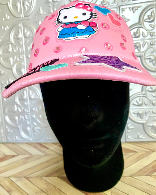 Hello Pretty Girl Truckers Hat in Pink