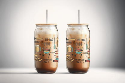 Celebrate Dad 16oz UVDTF Decal Glass Can Wrap (glass cup not included)