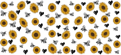 Sunflower Buzz 16oz UVDTF Glass Wrap (glass cup not included)