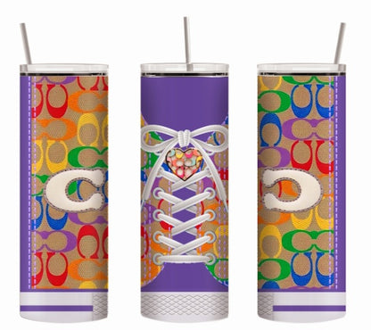 Luxury Shoe Design 20oz Straight Tumbler Sublimation Prints 2ct