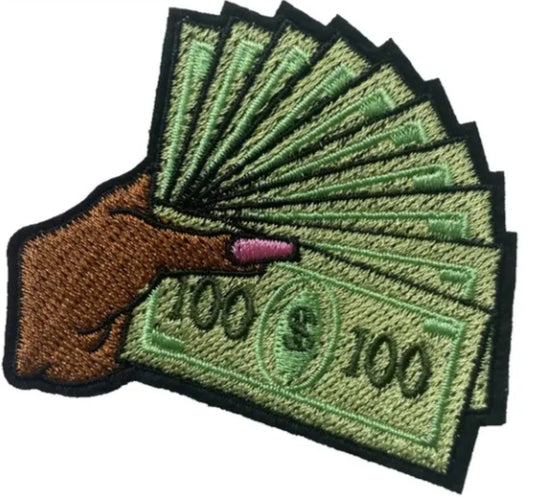 Money in Hands Iron on Patch