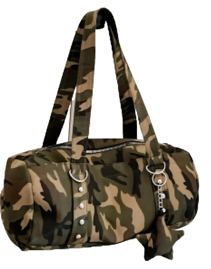 Hand Decorated Camouflage Duffle Style Betty Boop Designed Purse