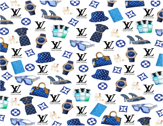 Blue LV Pattern Digital Art Product