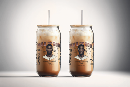 Man of God 16oz UVDTF Glass Cup Wrap (glass cup not included)