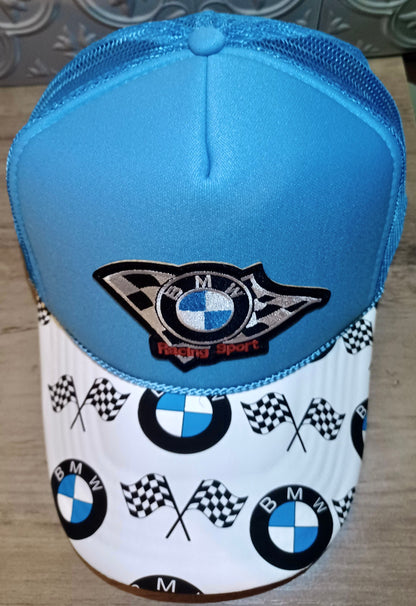 BMW Truckers Hat in Light Blue or White