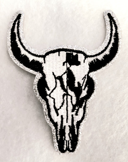 Bull Head Skull Iron on Patch 3ct Variety pkg