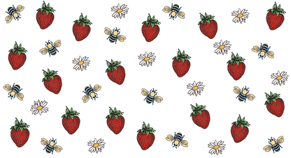 Sweet Strawberry 16oz UVDTF Glass Cup Wrap (glass cup not included)